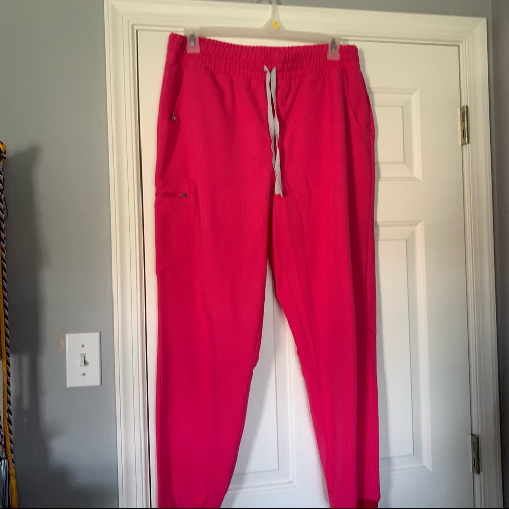 FIGS High Waisted Zamora Shocking Pink